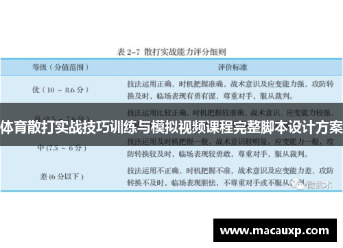 体育散打实战技巧训练与模拟视频课程完整脚本设计方案